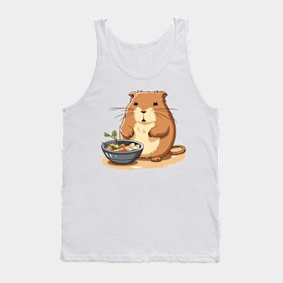 Cute Capybara eating ramens Tank Top